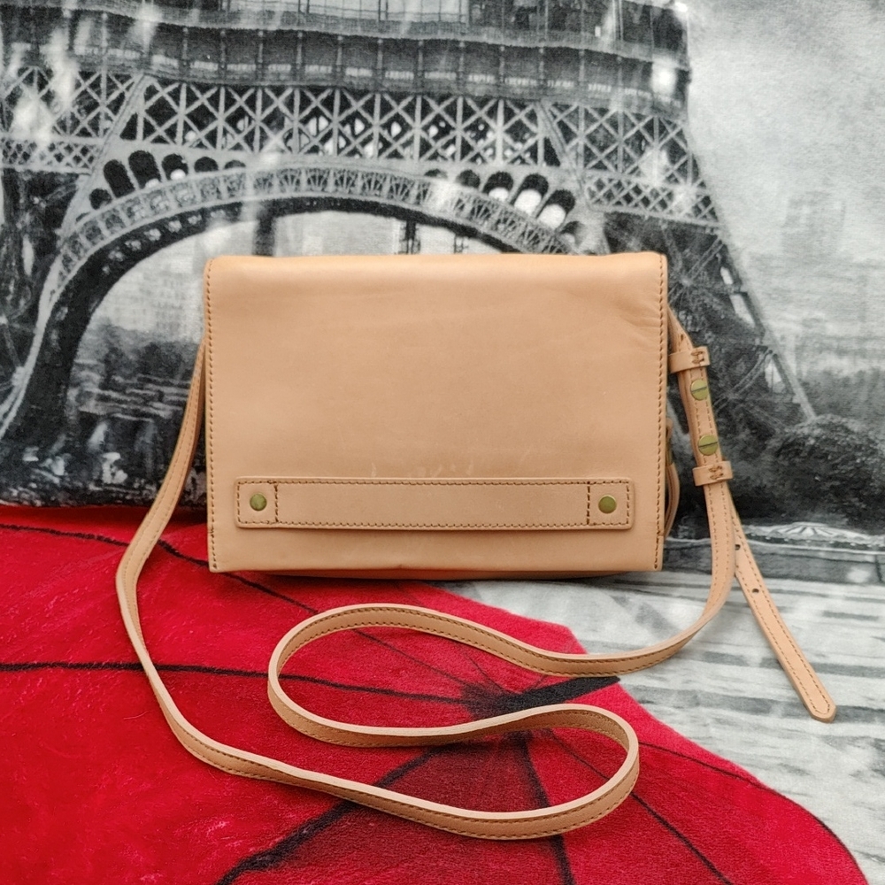 Madewell Morgan Mirrored Magnetic Beige Leather Crossbody